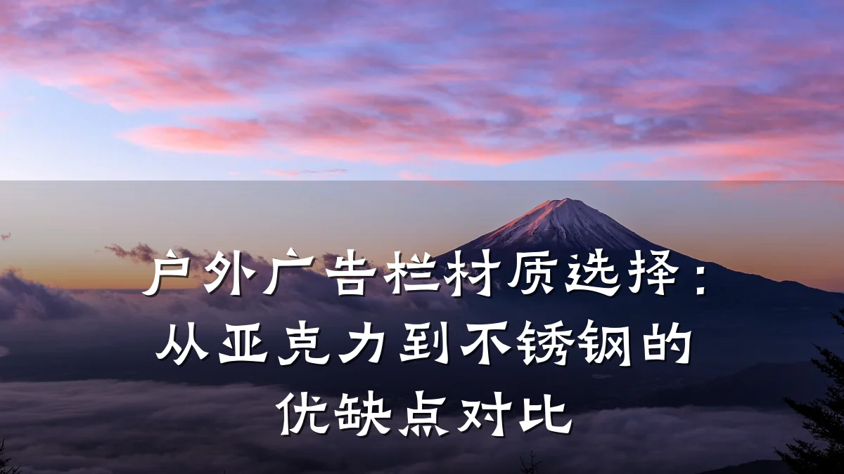 户外广告栏材质选择：从亚克力到不锈钢的优缺点对比