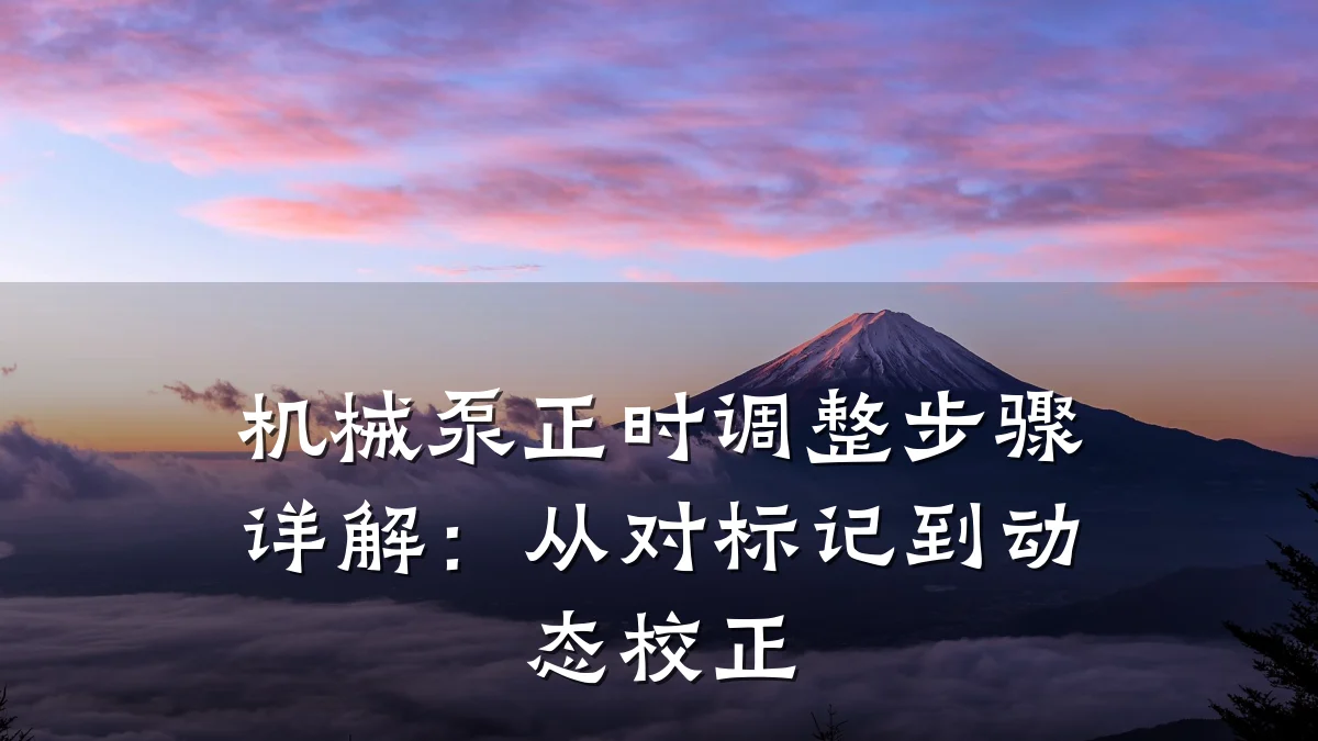 机械泵正时调整步骤详解:从对标记到动态校正