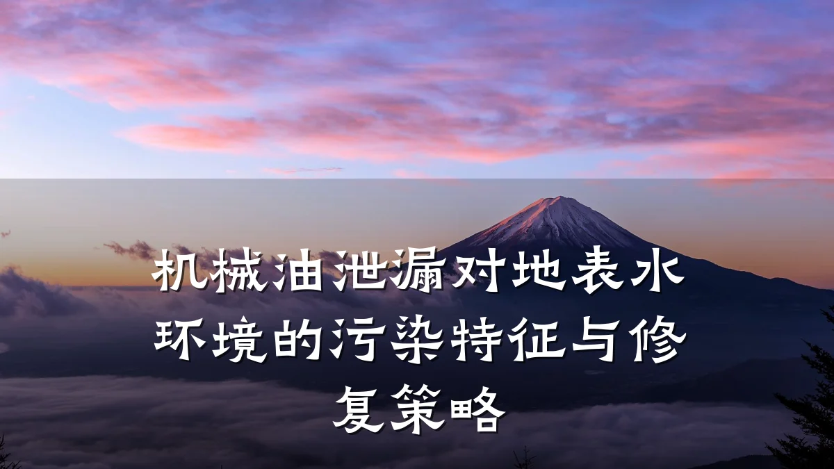 机械油泄漏对地表水环境的污染特征与修复策略
