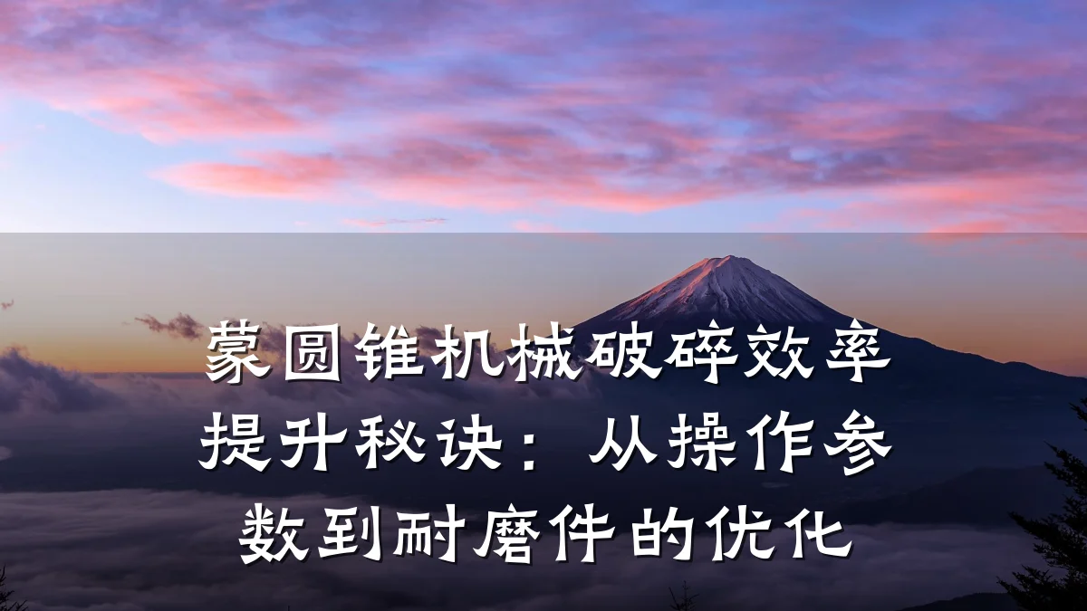 蒙圆锥机械破碎效率提升秘诀:从操作参数到耐磨件的优化