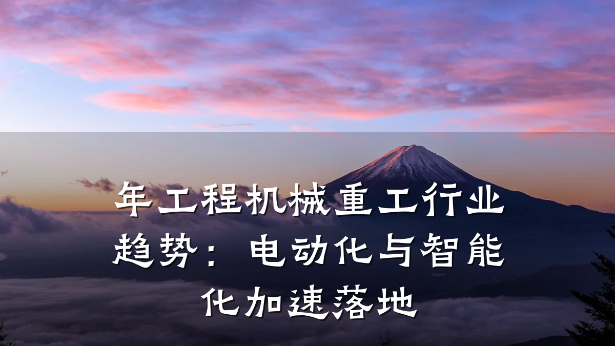 年工程机械重工行业趋势:电动化与智能化加速落地