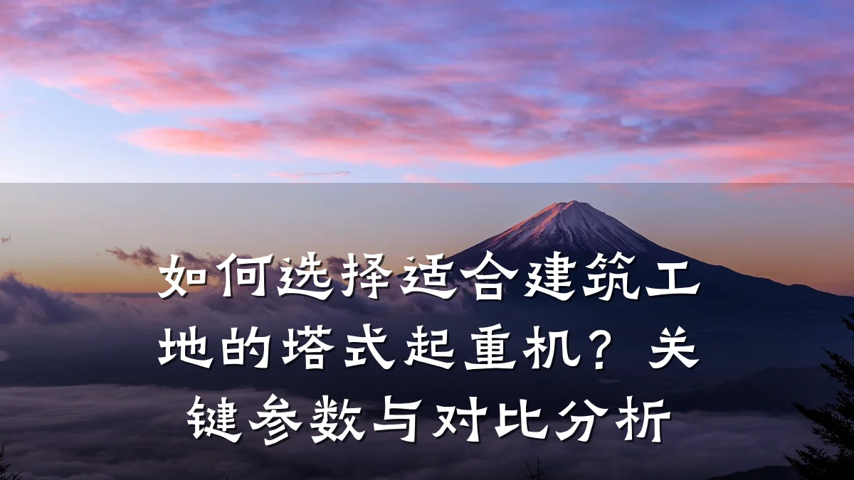 如何选择适合建筑工地的塔式起重机?关键参数与对比分析