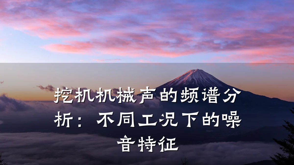挖机机械声的频谱分析:不同工况下的噪音特征