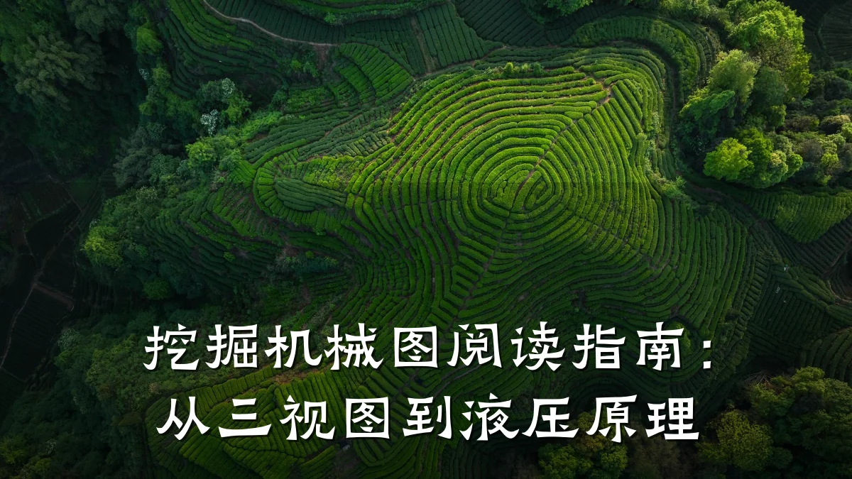 挖掘机械图阅读指南:从三视图到液压原理