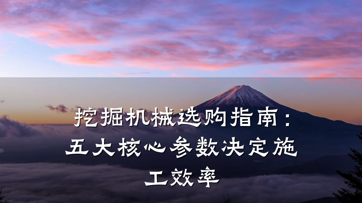 挖掘机械选购指南:五大核心参数决定施工效率