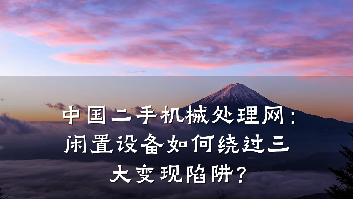 中国二手机械处理网:闲置设备如何绕过三大变现陷阱?