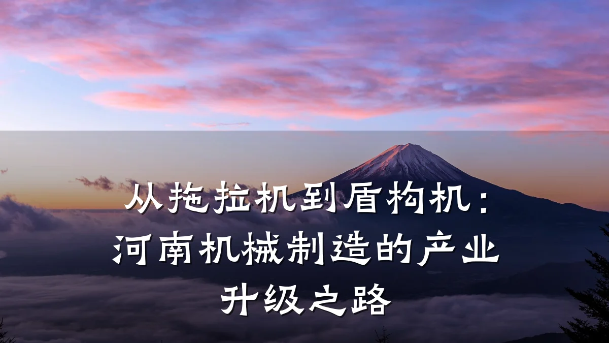 从拖拉机到盾构机:河南机械制造的产业升级之路