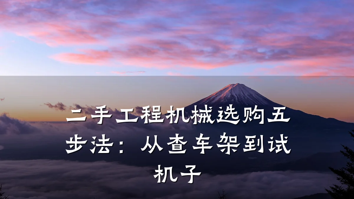 二手工程机械选购五步法:从查车架到试机子