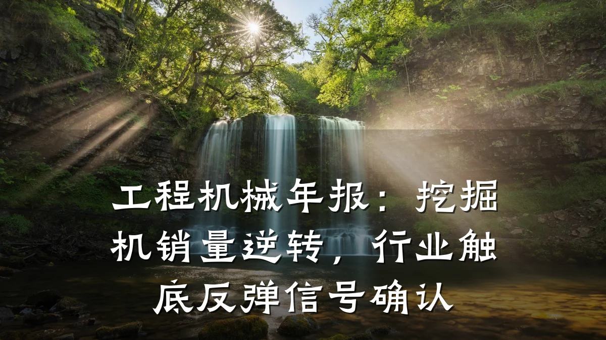 工程机械年报:挖掘机销量逆转,行业触底反弹信号确认