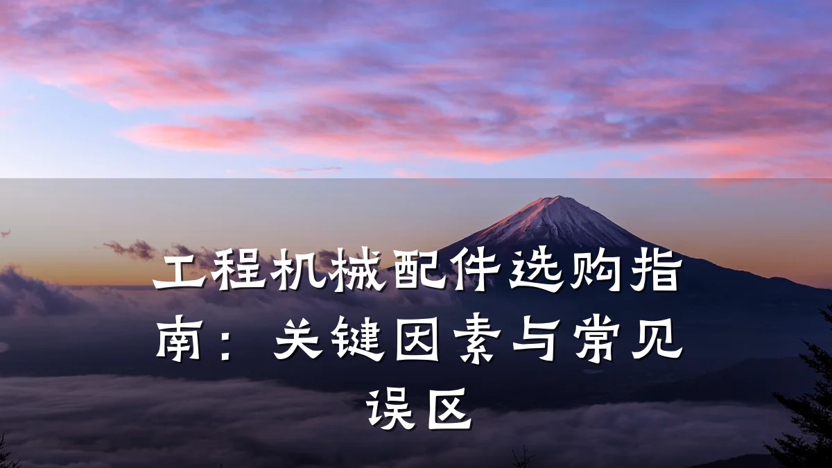 工程机械配件选购指南：关键因素与常见误区