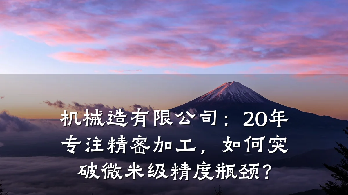 机械造有限公司:20年专注精密加工,如何突破微米级精度瓶颈?