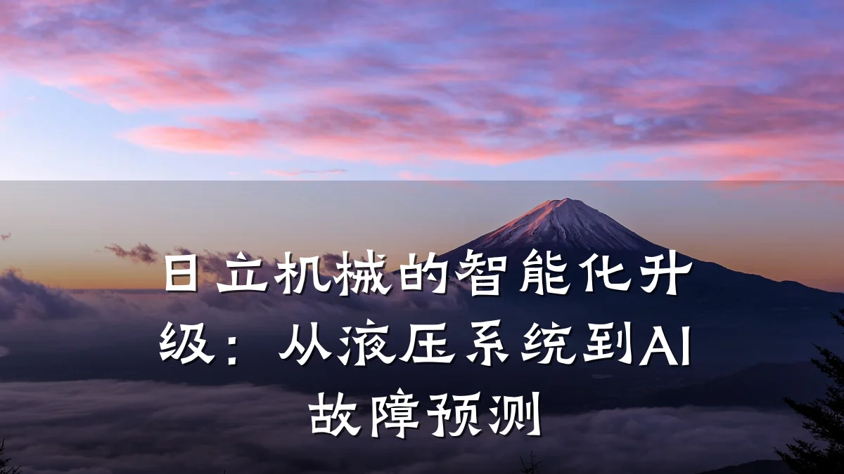日立机械的智能化升级:从液压系统到AI故障预测
