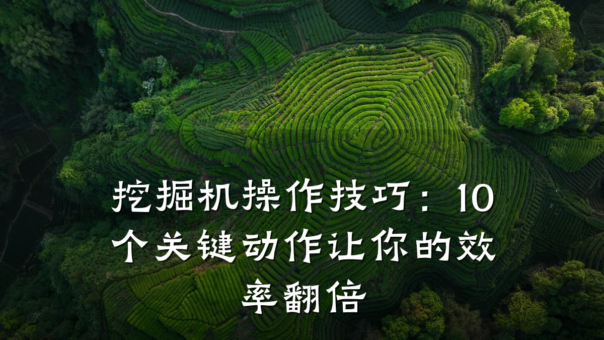 挖掘机操作技巧:10个关键动作让你的效率翻倍