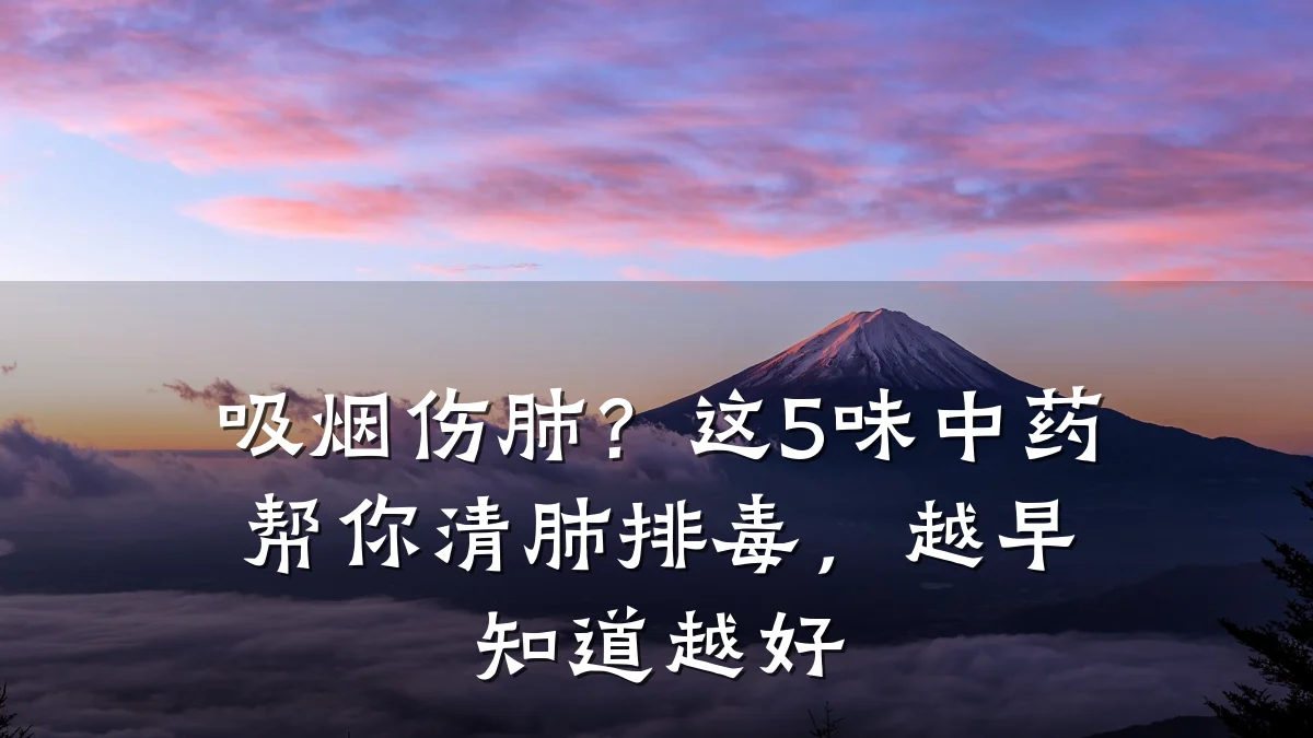 吸烟伤肺?这5味中药帮你清肺排毒,越早知道越好