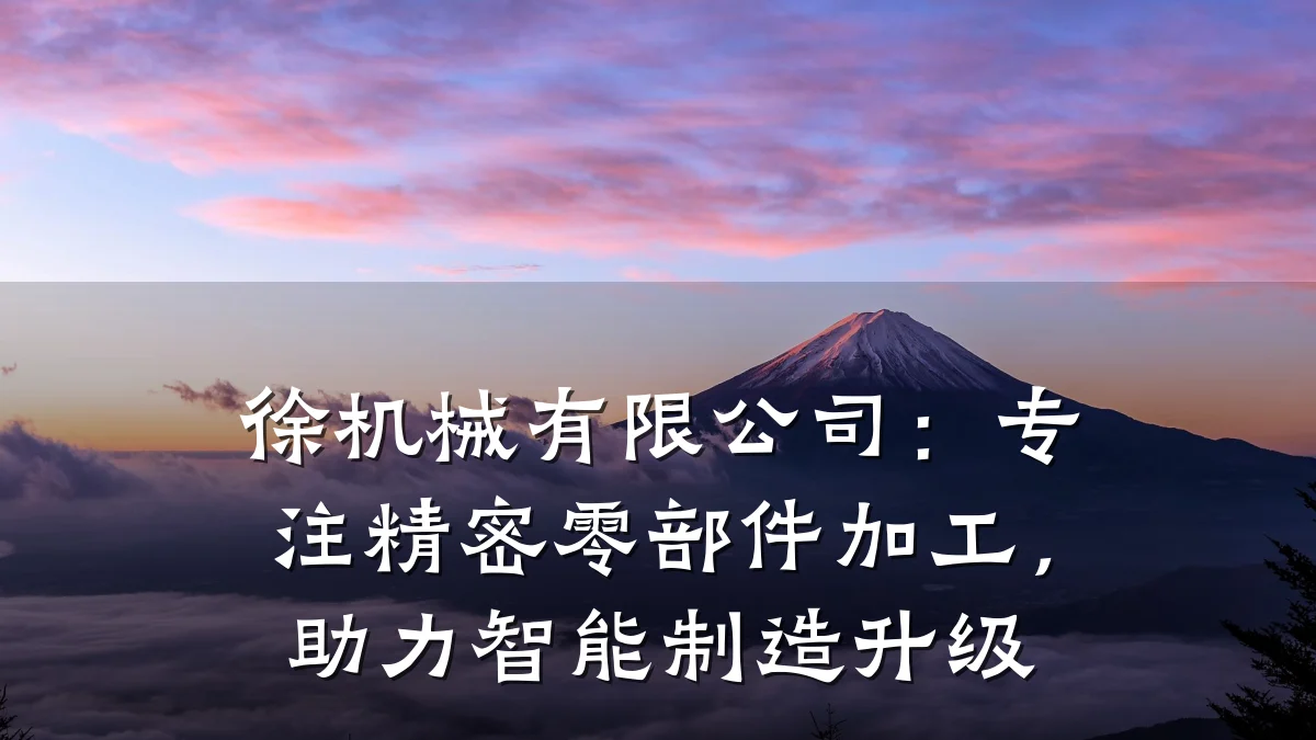 徐机械有限公司:专注精密零部件加工,助力智能制造升级